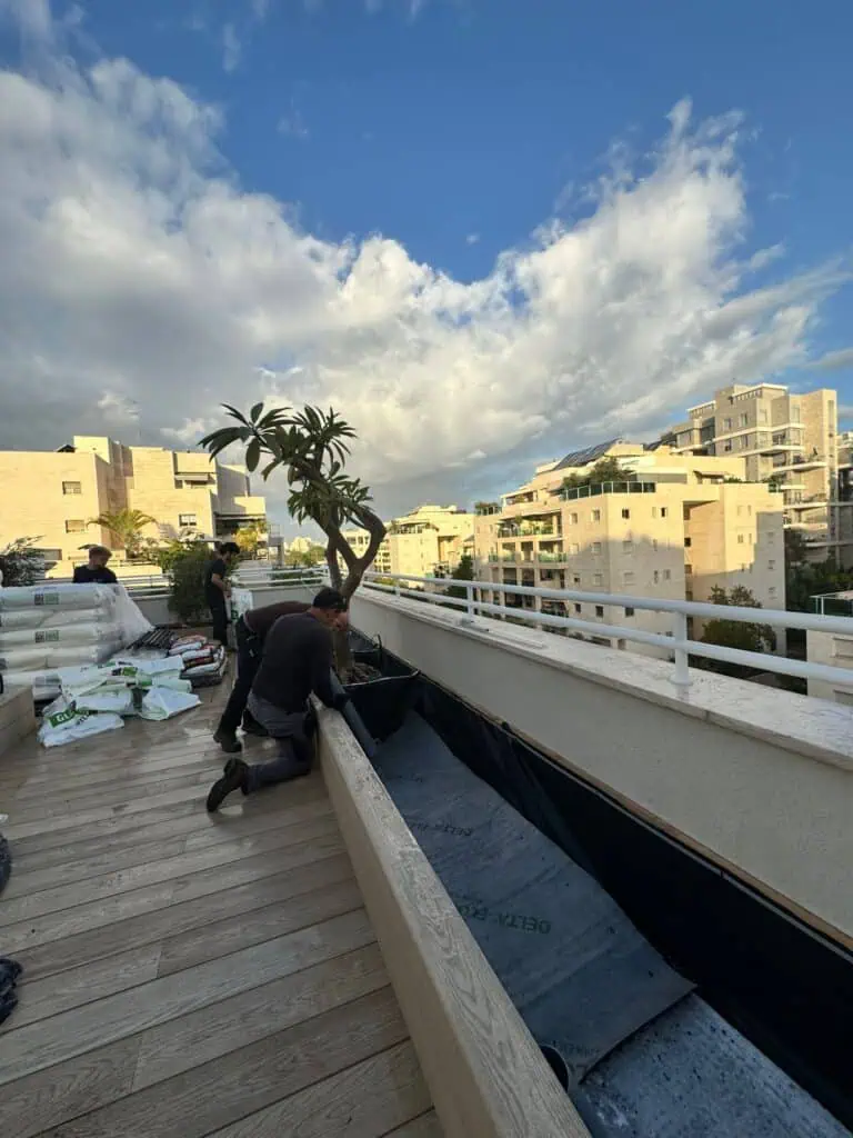 צוות העבודה בזמן שתילה